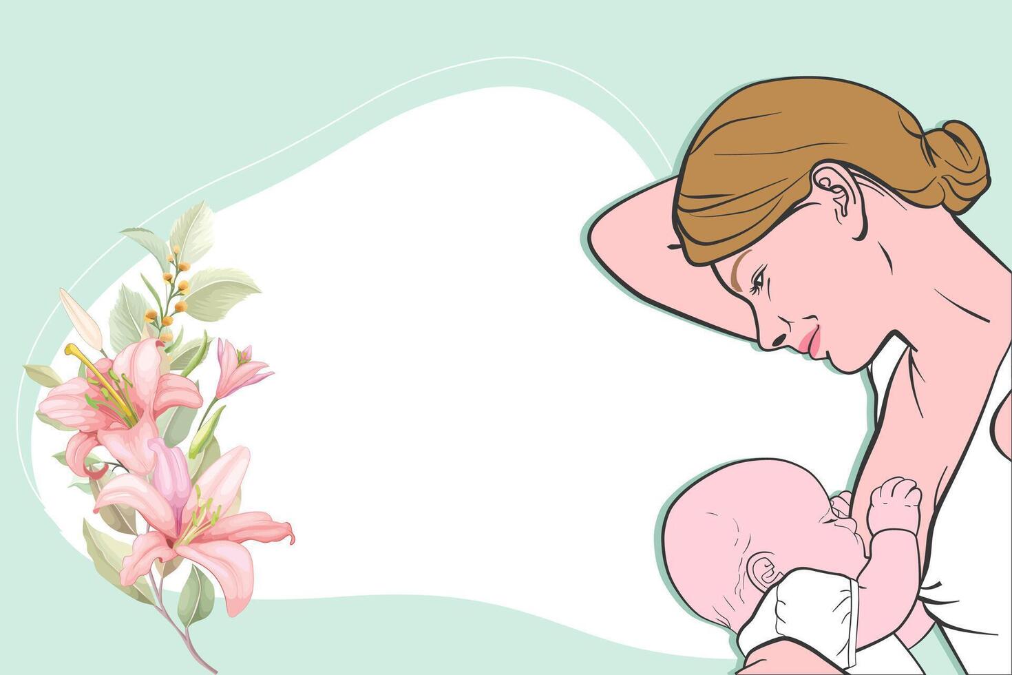 Hand drawn breastmilk illustration. vector