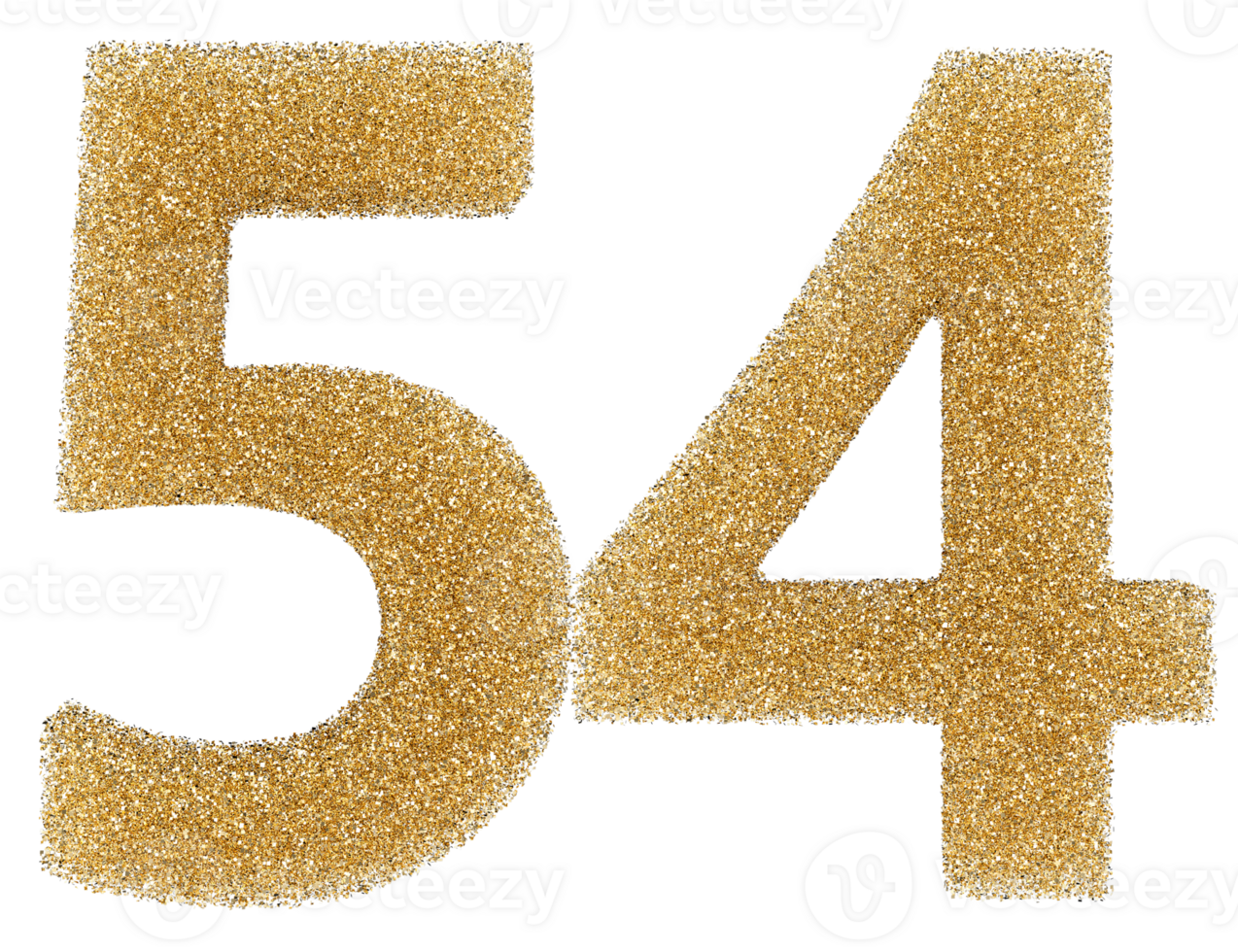 Number 54 golden glitter png