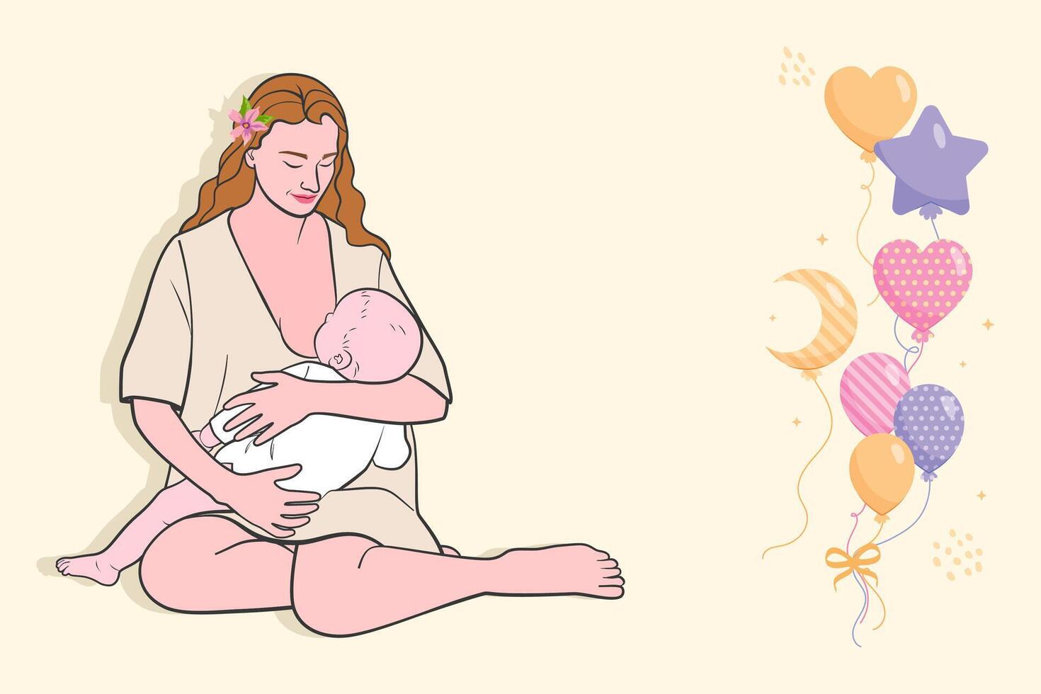 Hand drawn breastmilk illustration. vector