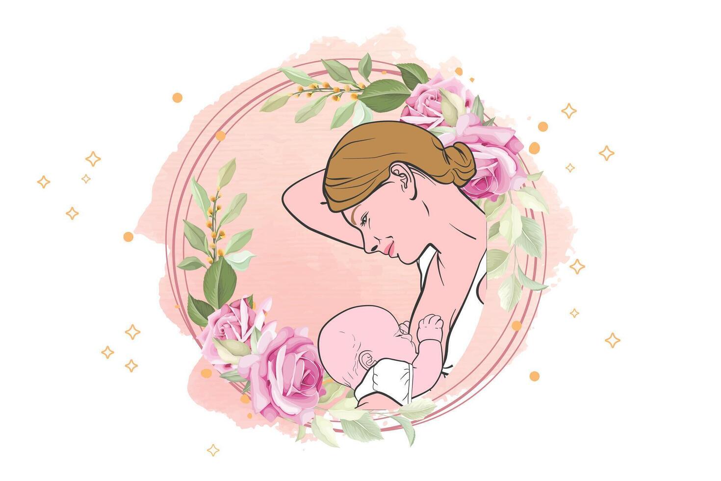Hand drawn breastmilk illustration. vector
