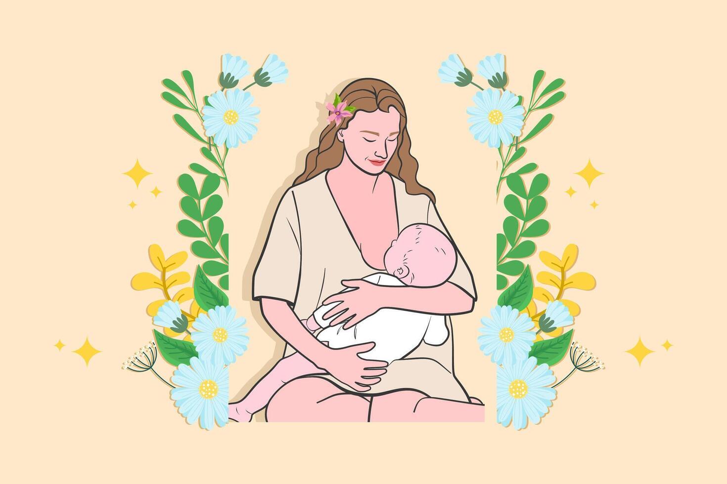 Hand drawn breastmilk illustration. vector