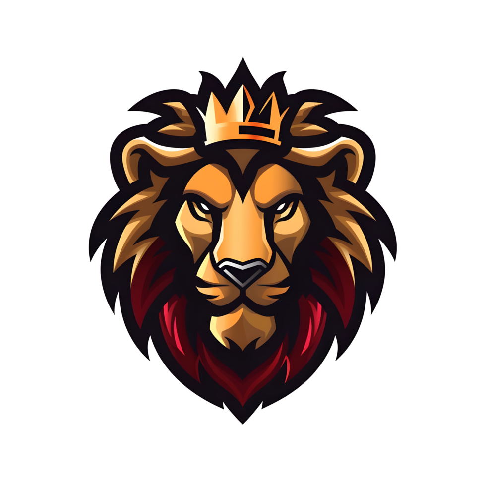 esports logo lion, style, bold line, on transparent background png