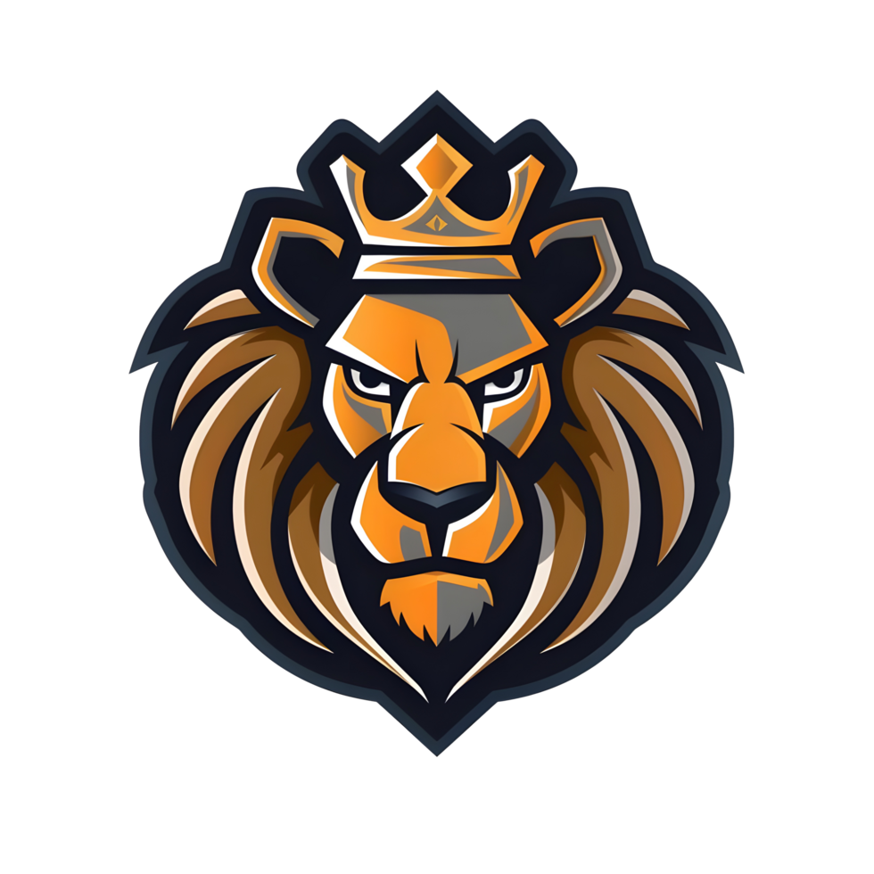 esports logo lion, style, bold line, on transparent background png