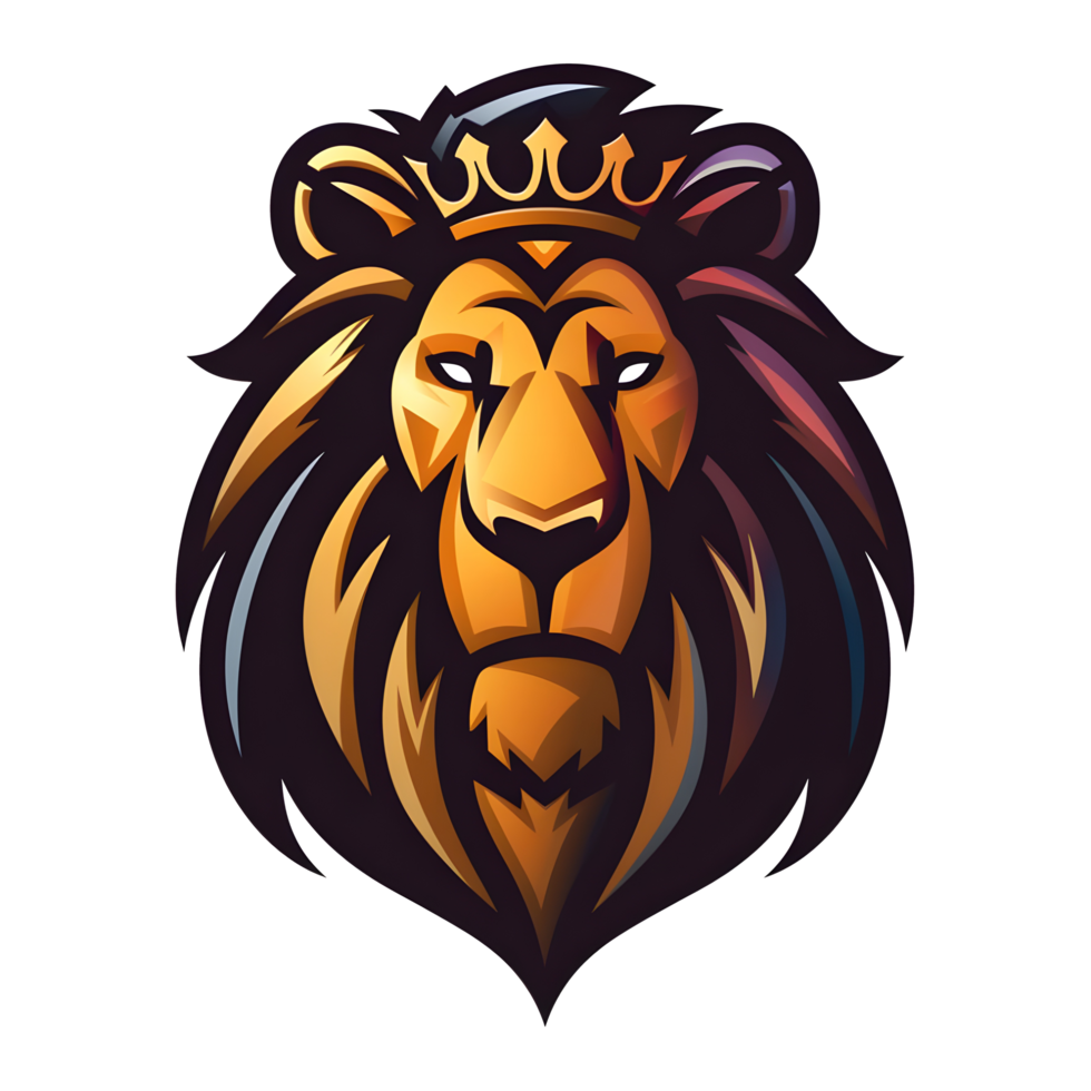 esports logo lion, style, bold line, on transparent background png