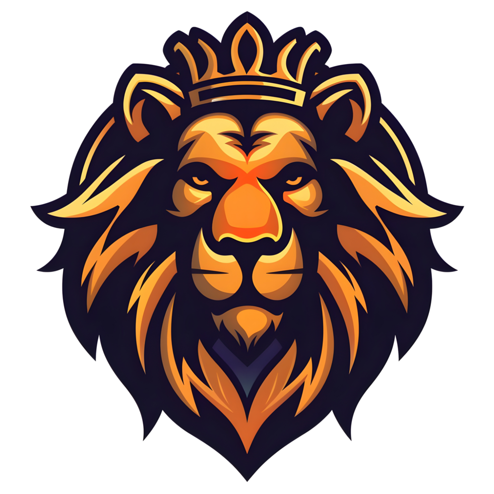 esports logo lion, style, bold line, on transparent background png