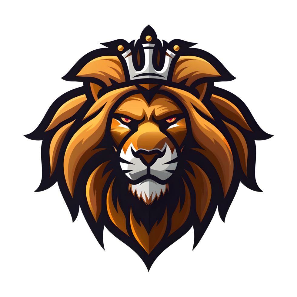 esports logo lion, style, bold line, on transparent background png