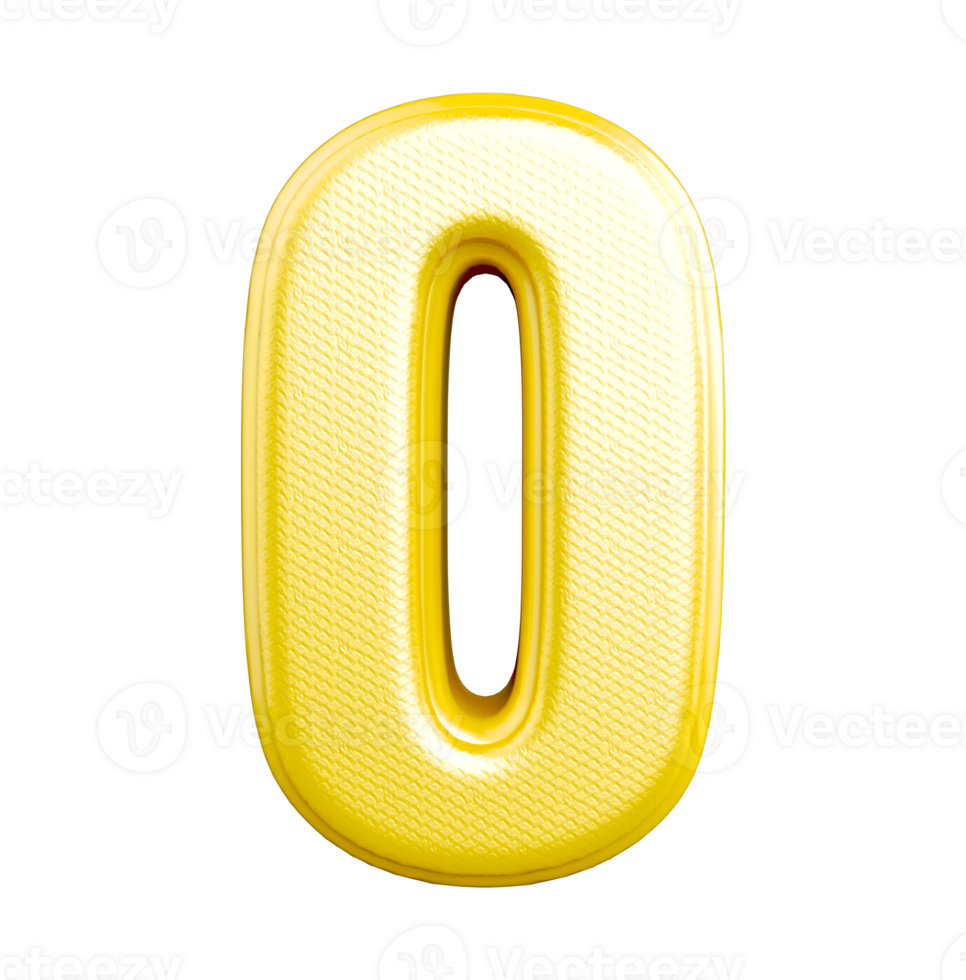 Gold 3D Number 0 png