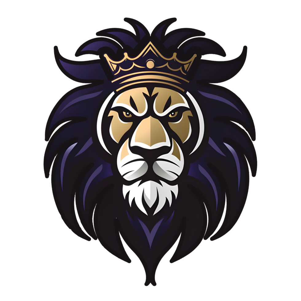 esports logo lion, style, bold line, on transparent background png