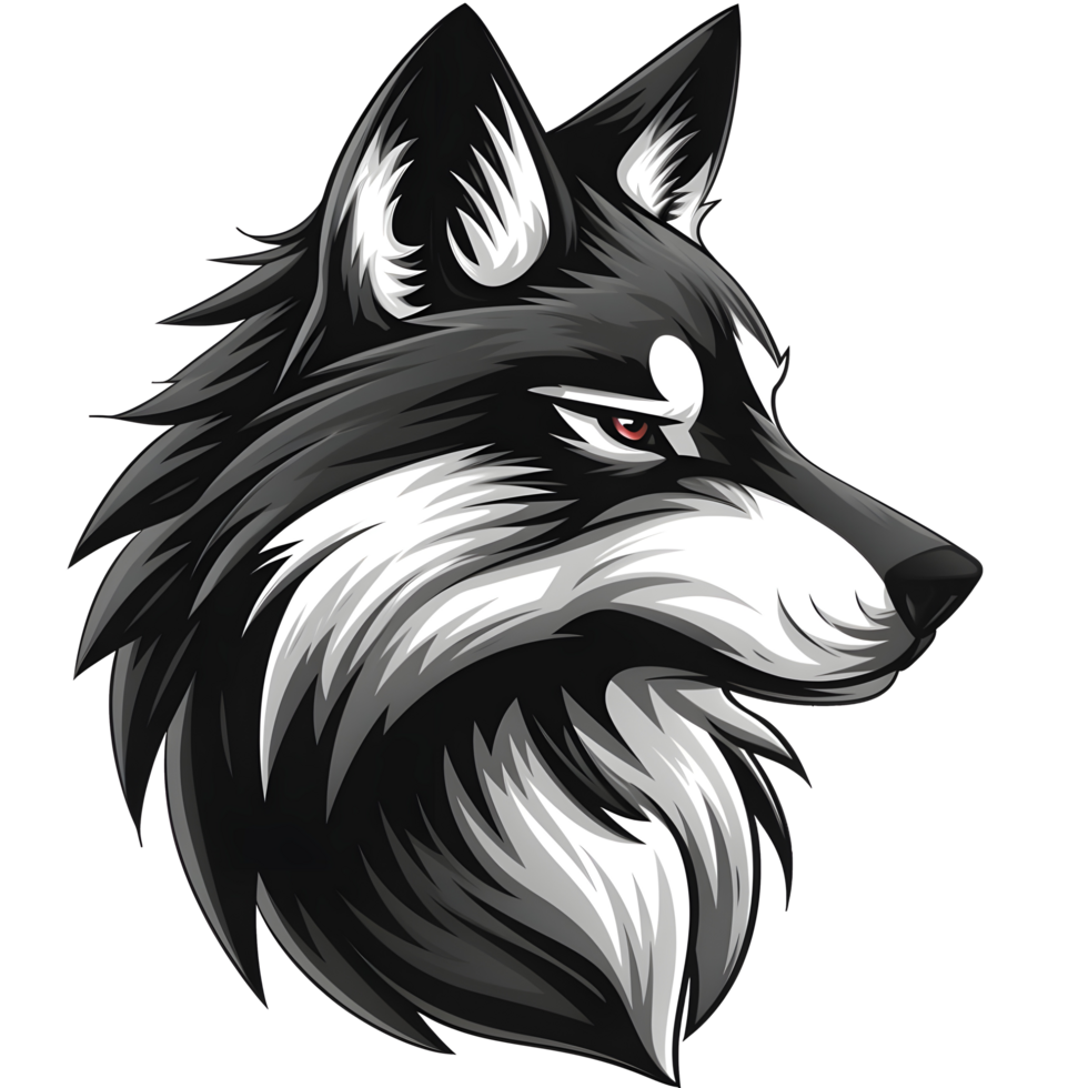 Esports logo simple wolf, style, colourful, on transparent background png