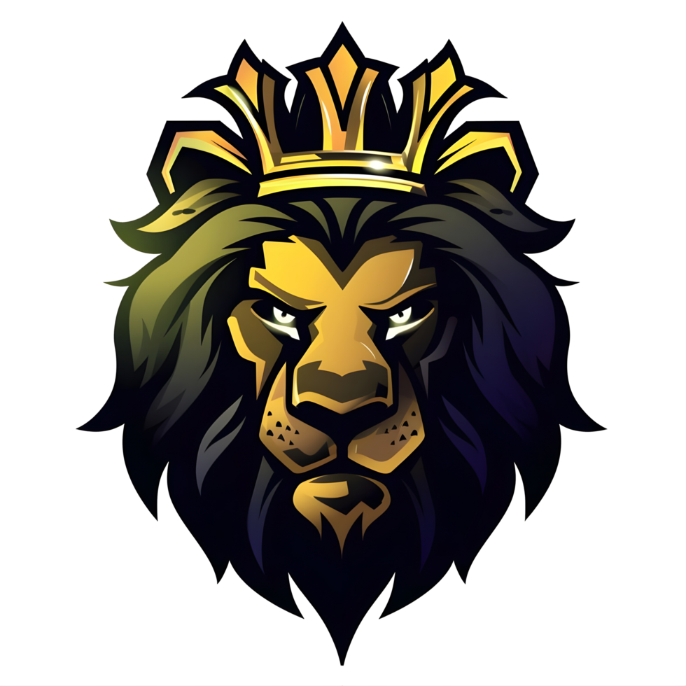 esports logo lion, style, bold line, on transparent background png