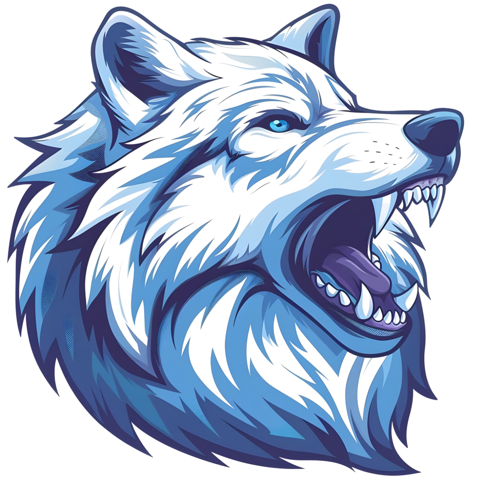 Esports logo simple wolf, style, colourful, on transparent background png