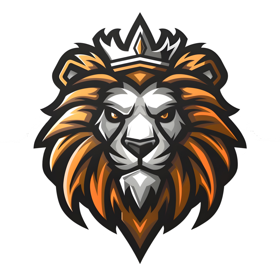 esports logo lion, style, bold line, on transparent background png