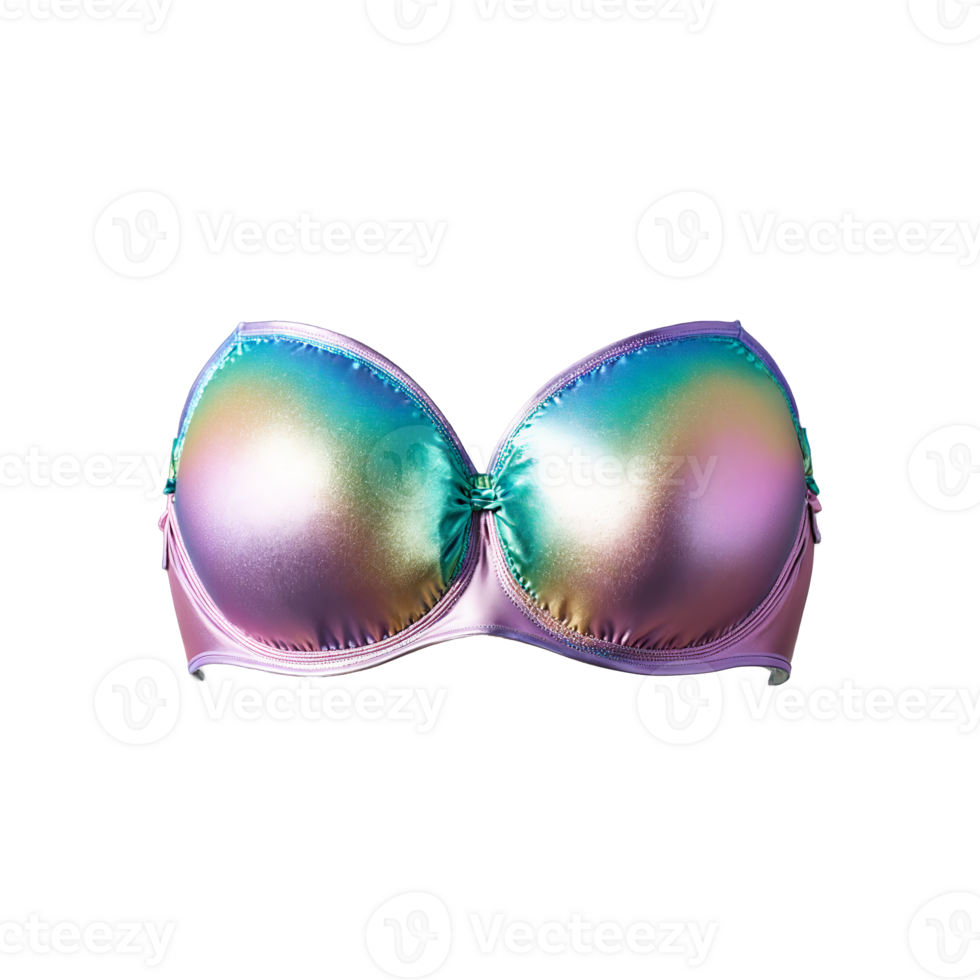 Iridescent mermaid scale bra shimmering magically pearlescent pastel hues aquatic fantasy png