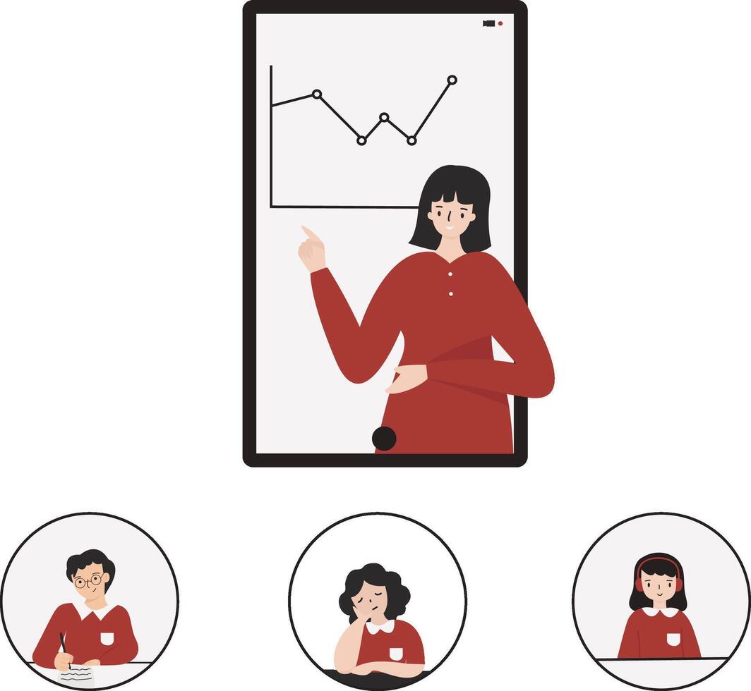 Online presentation flat design illustration isolated in white background vector