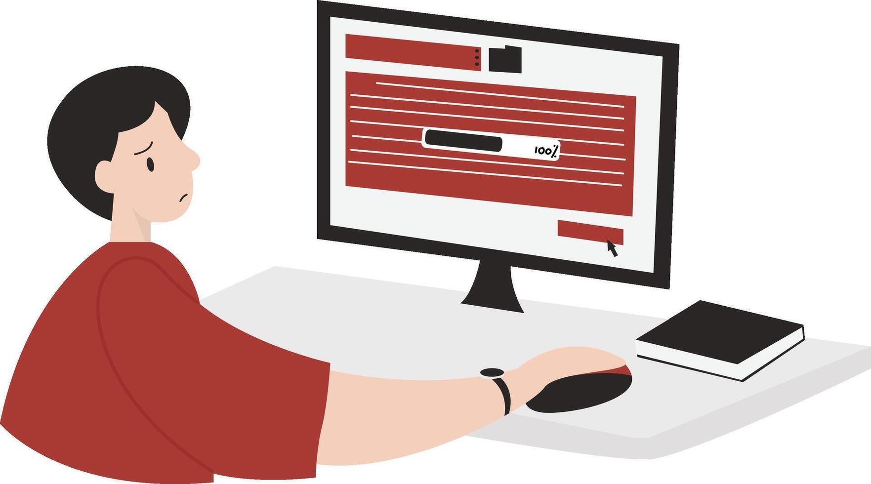Submit task flat design illustration isolated in white background vector