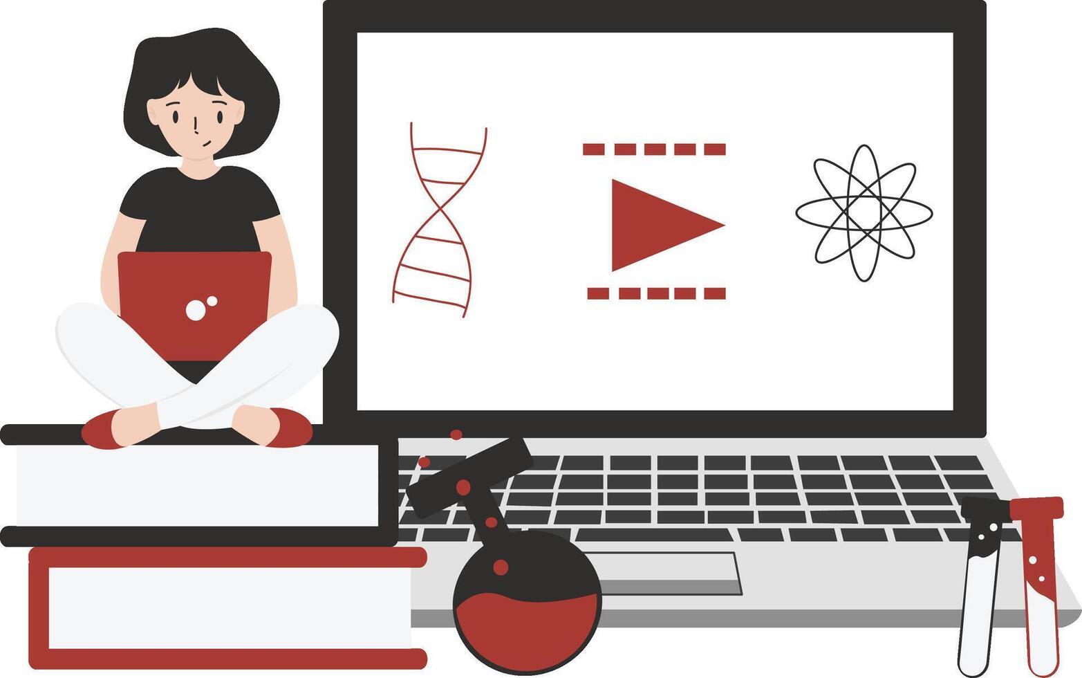 Chemistry class flat design illustration isolated in white background vector