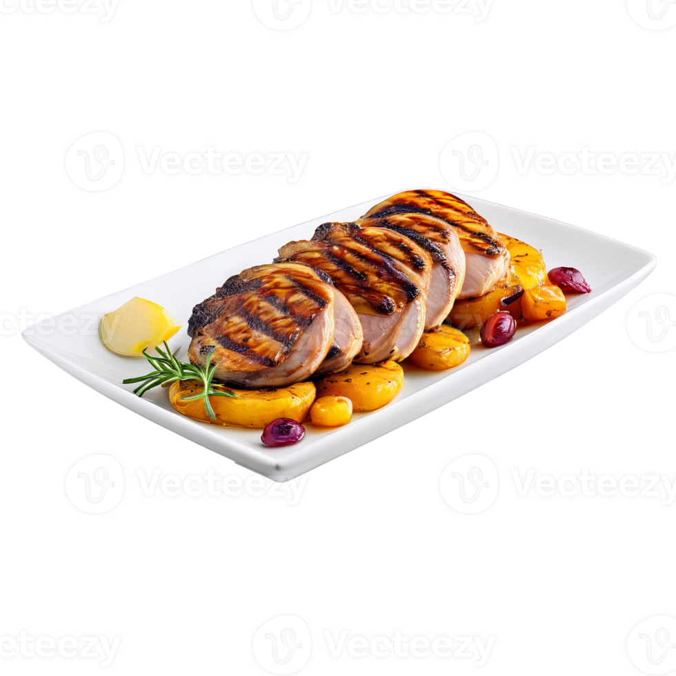 Quail breast boneless marinated and grilled juicy and tender shot in natural light png