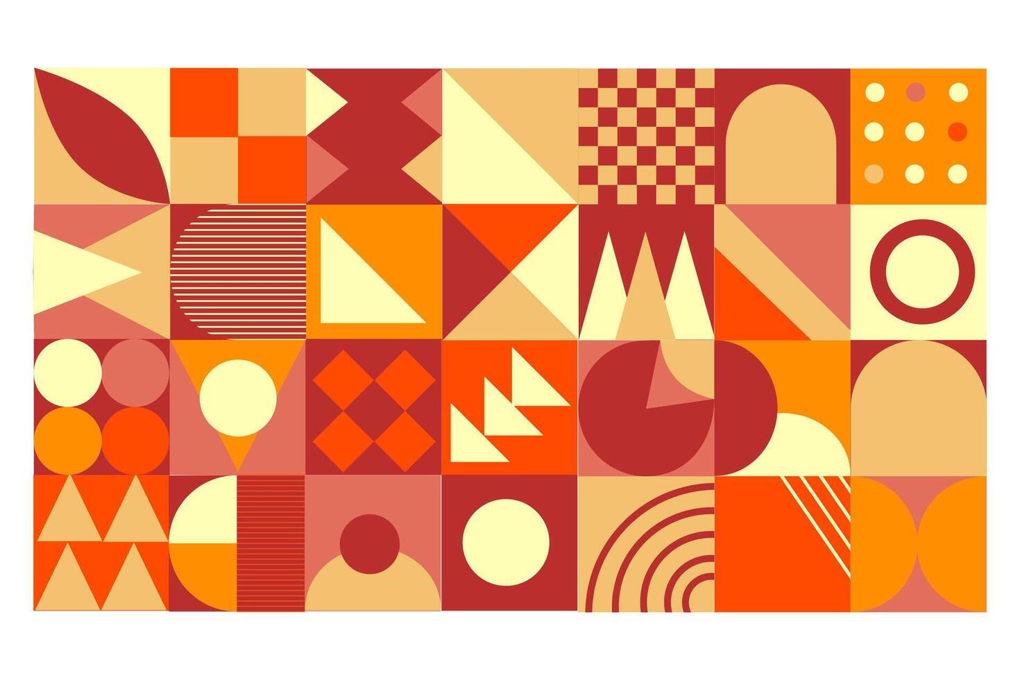 Colorful neo geo background made of squares and circles vector
