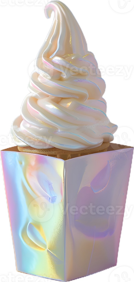 ice cream cone in a paper box on a transparent background png
