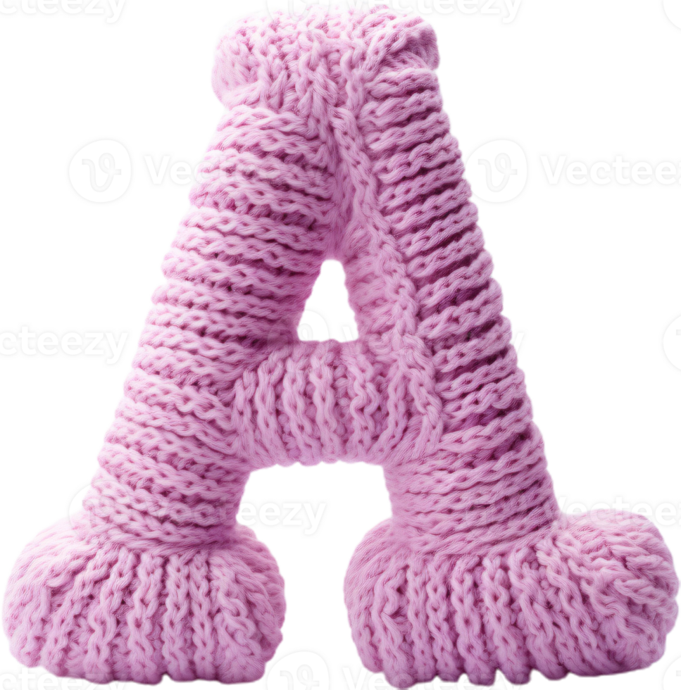 a knitted letter a on a transparent background png