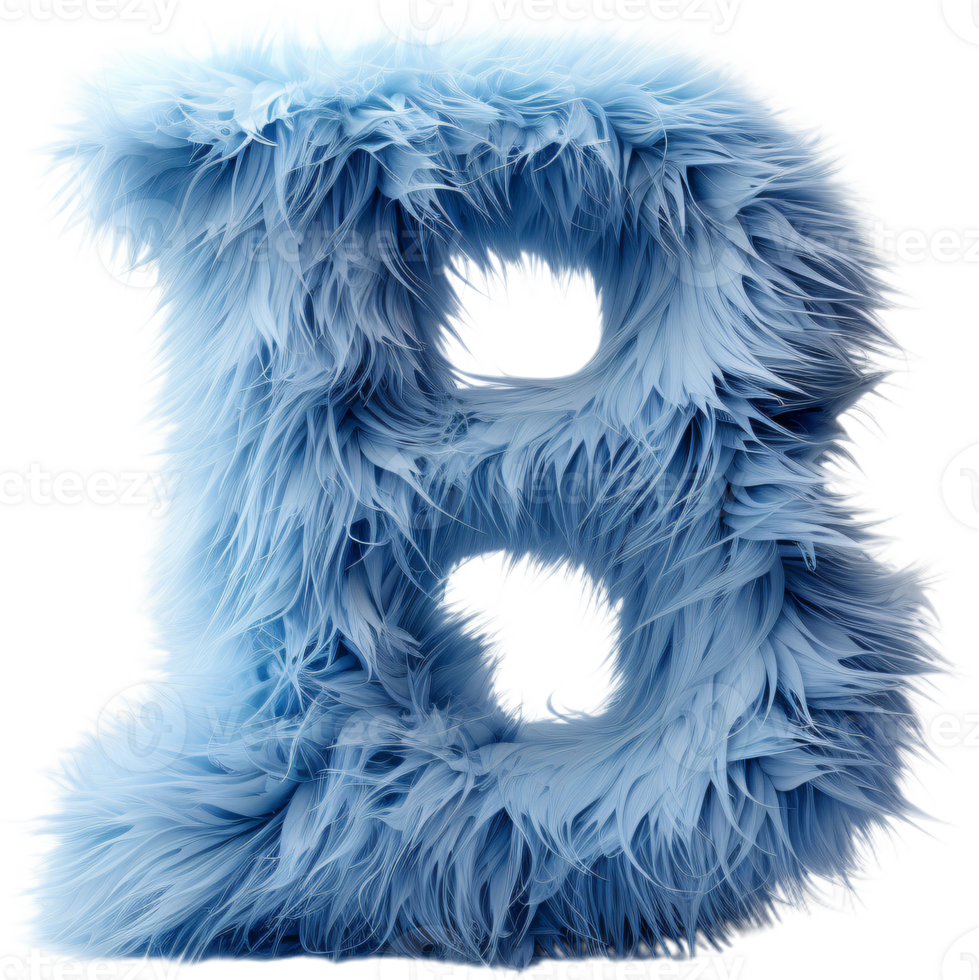 a letter b made of colorful fur png