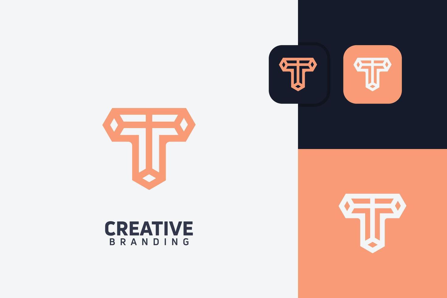 T Letter Trademark Brand Logo vector