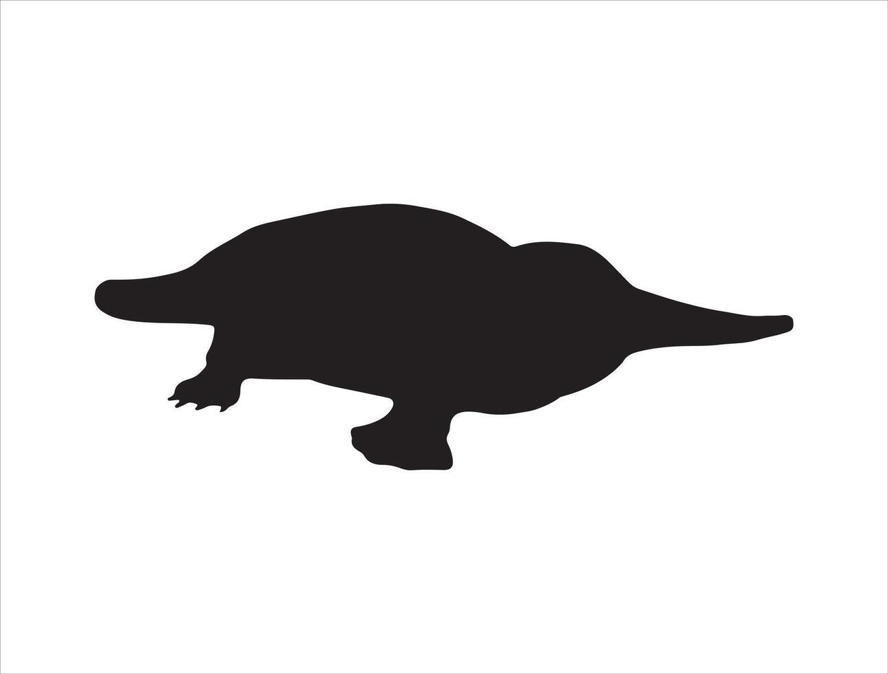 Platypus silhouette on white background vector