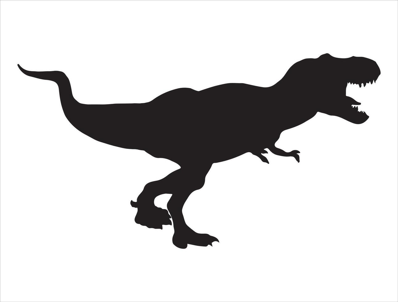 T rex silhouette on white background vector