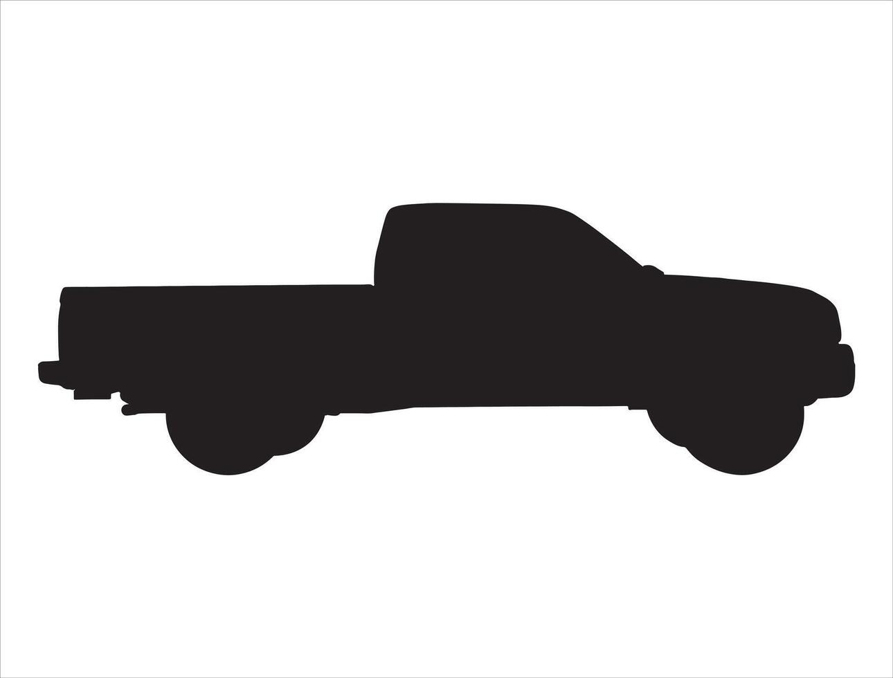 Pickup truck silhouette on white background vector