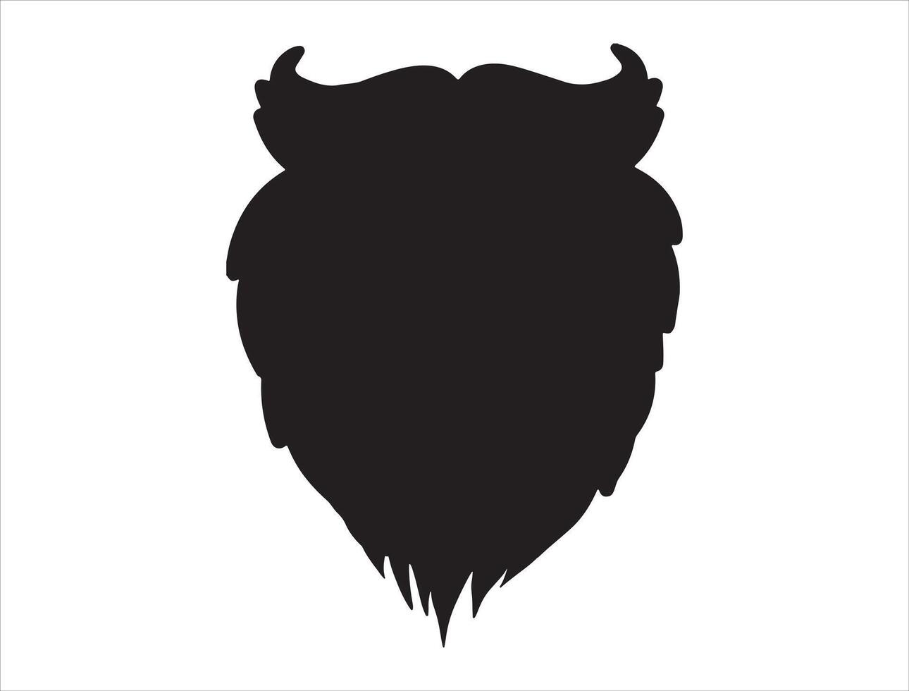 Santa beard silhouette vector
