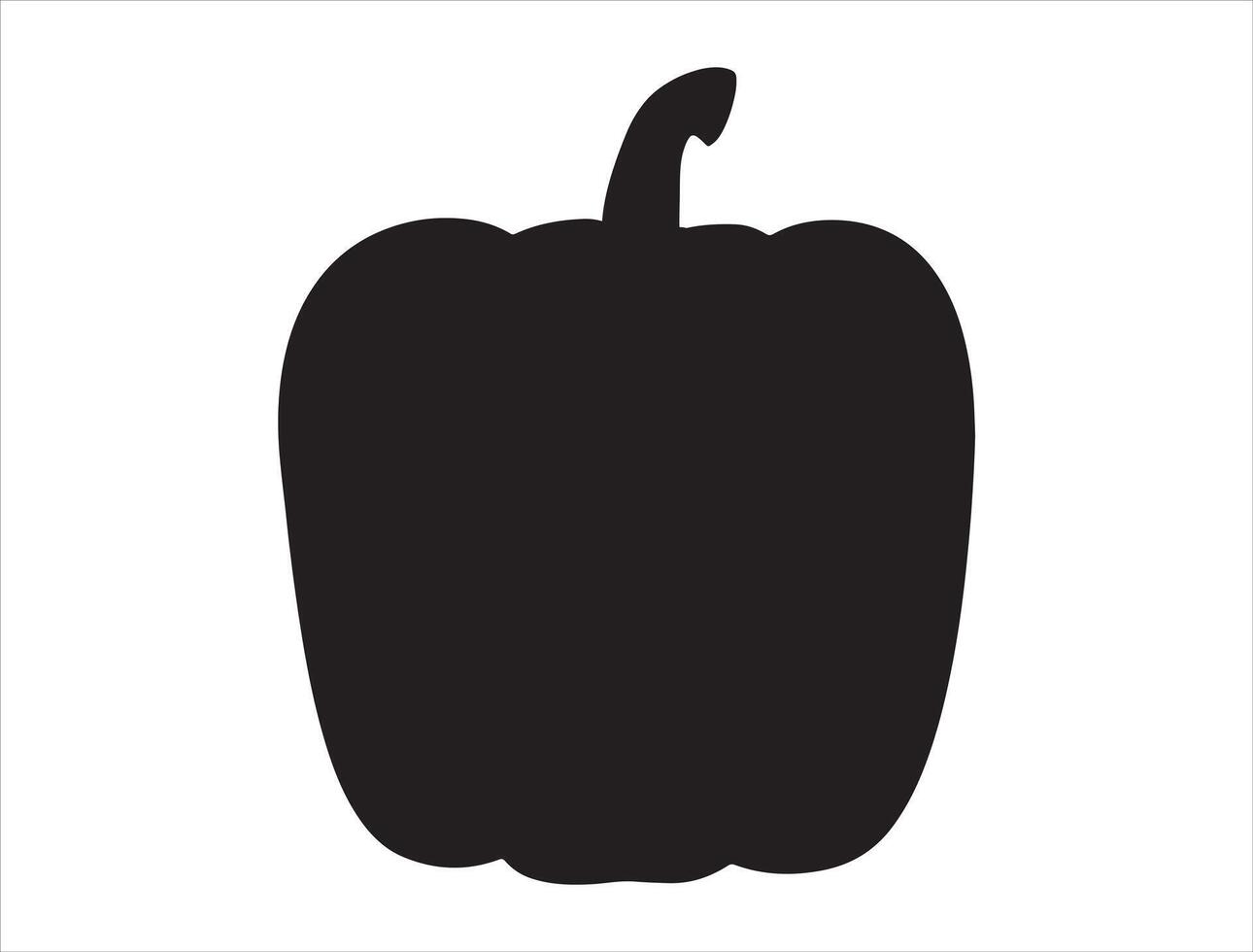 Green pepper silhouette vector