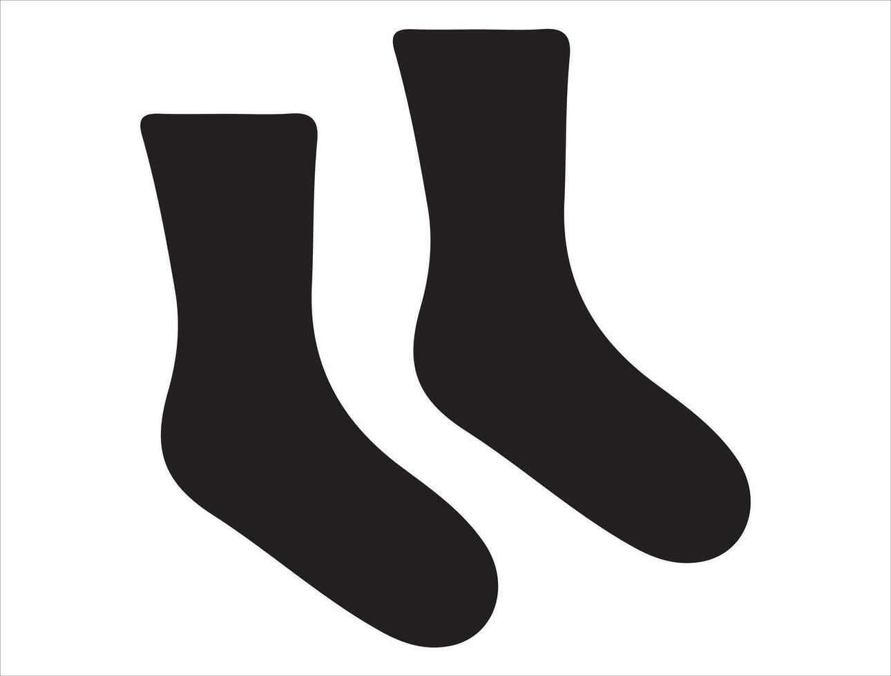 Socks pair silhouette on white background vector