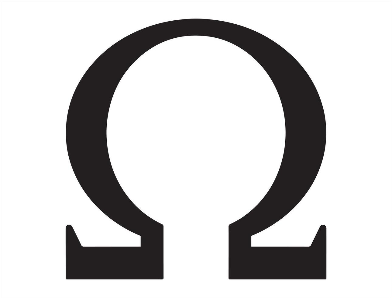 Omega symbol silhouette vector