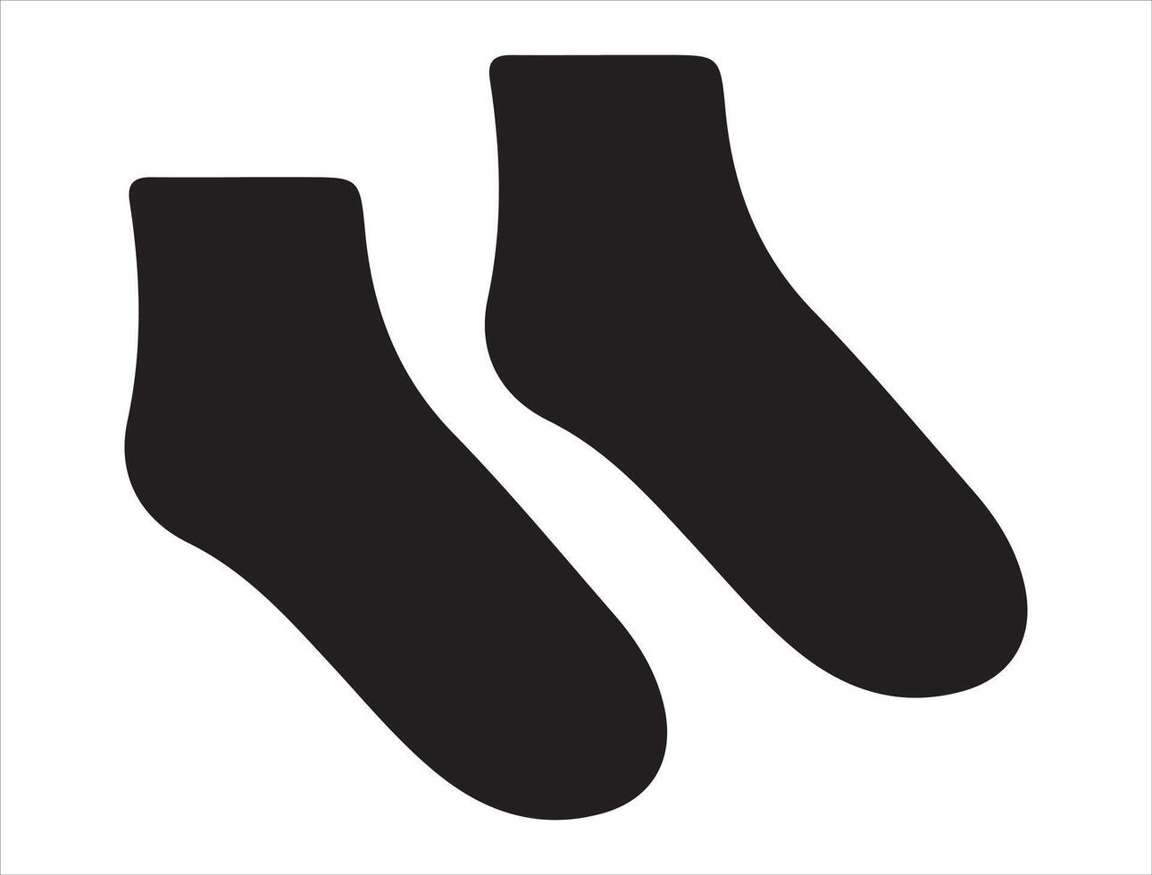 Socks pair silhouette on white background vector
