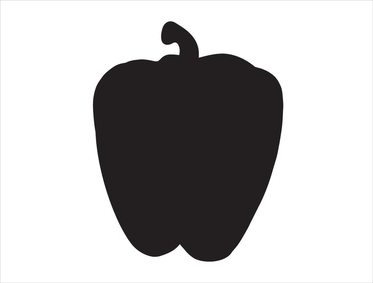 Green pepper silhouette vector