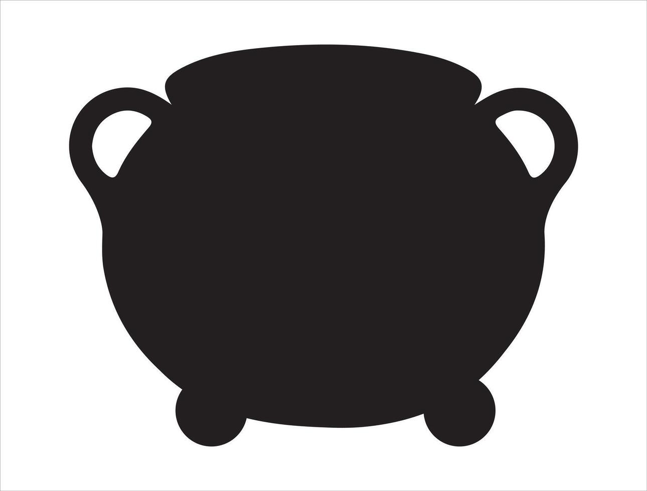 Witches cauldron silhouette on white background vector