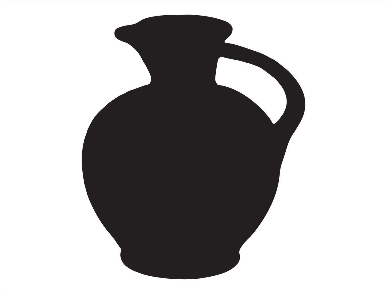 Vase silhouette on white background vector