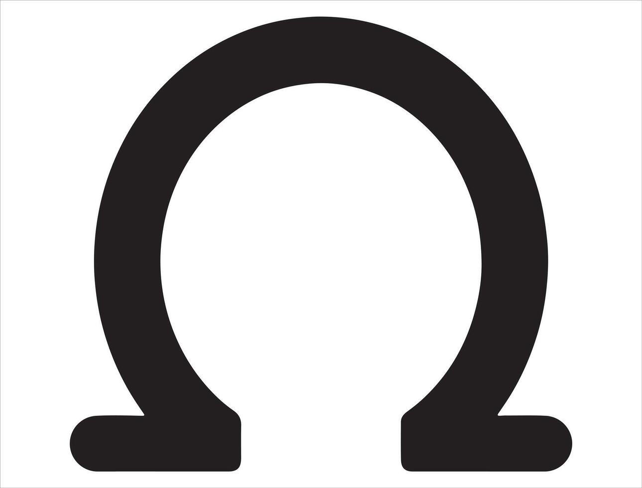 Omega symbol silhouette vector