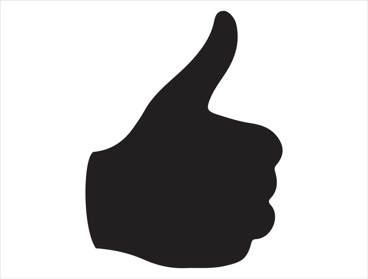Thumbs up silhouette on white background vector