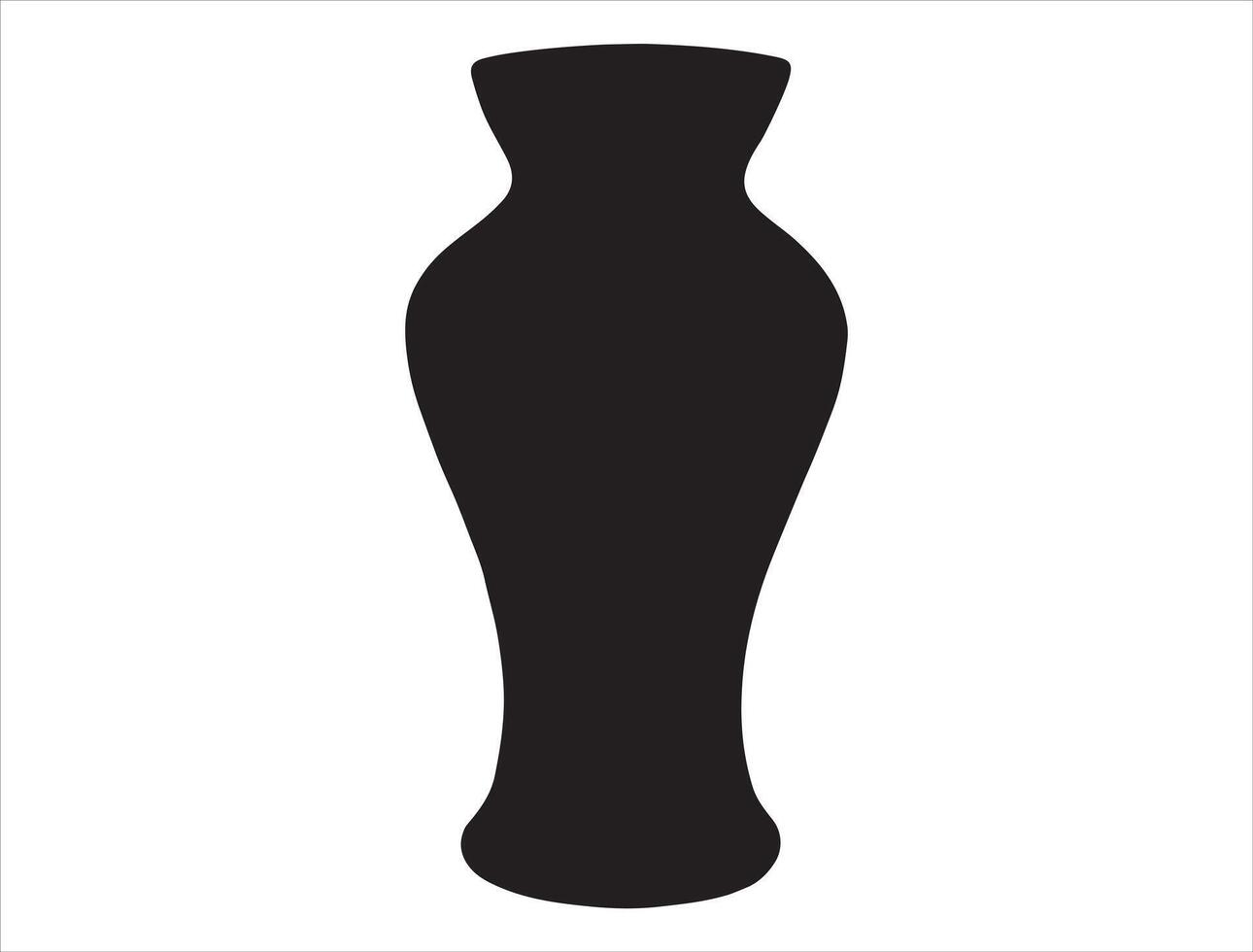 Vase silhouette on white background vector