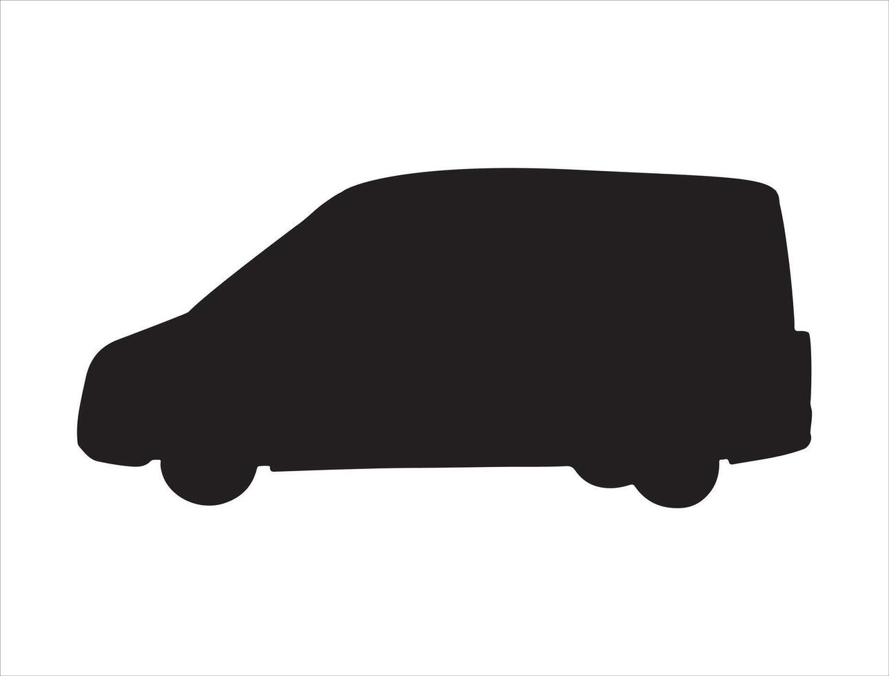 Van silhouette on white background vector