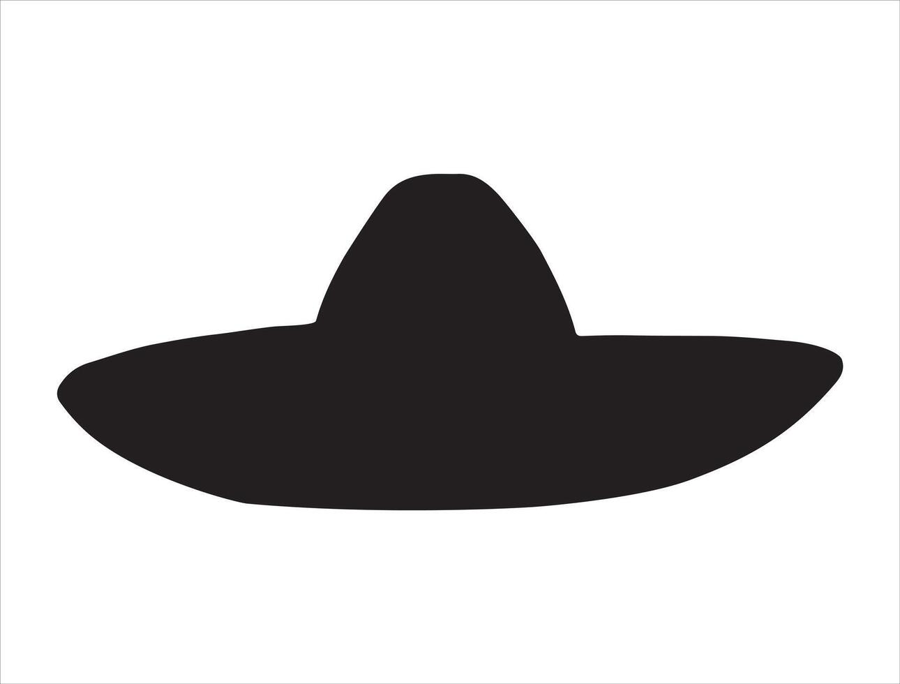 Sombrero silhouette on white background vector
