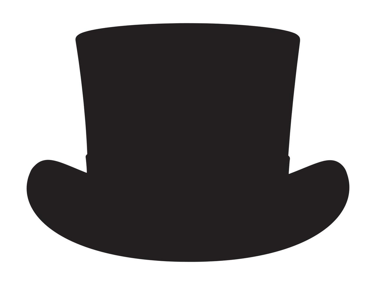 Top hat silhouette on white background vector