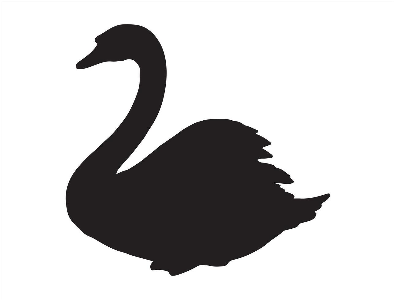 Swan silhouette on white background vector