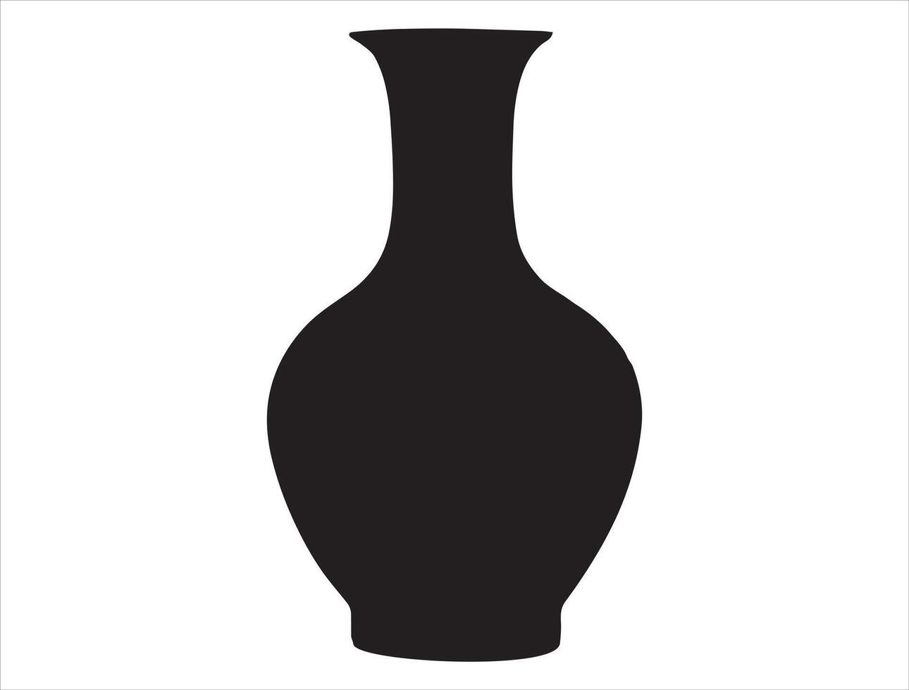 Vase silhouette on white background vector