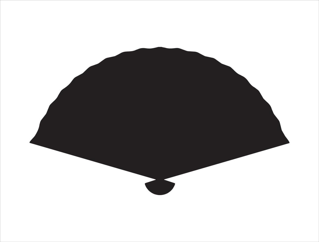 Hand fan silhouette on white background vector