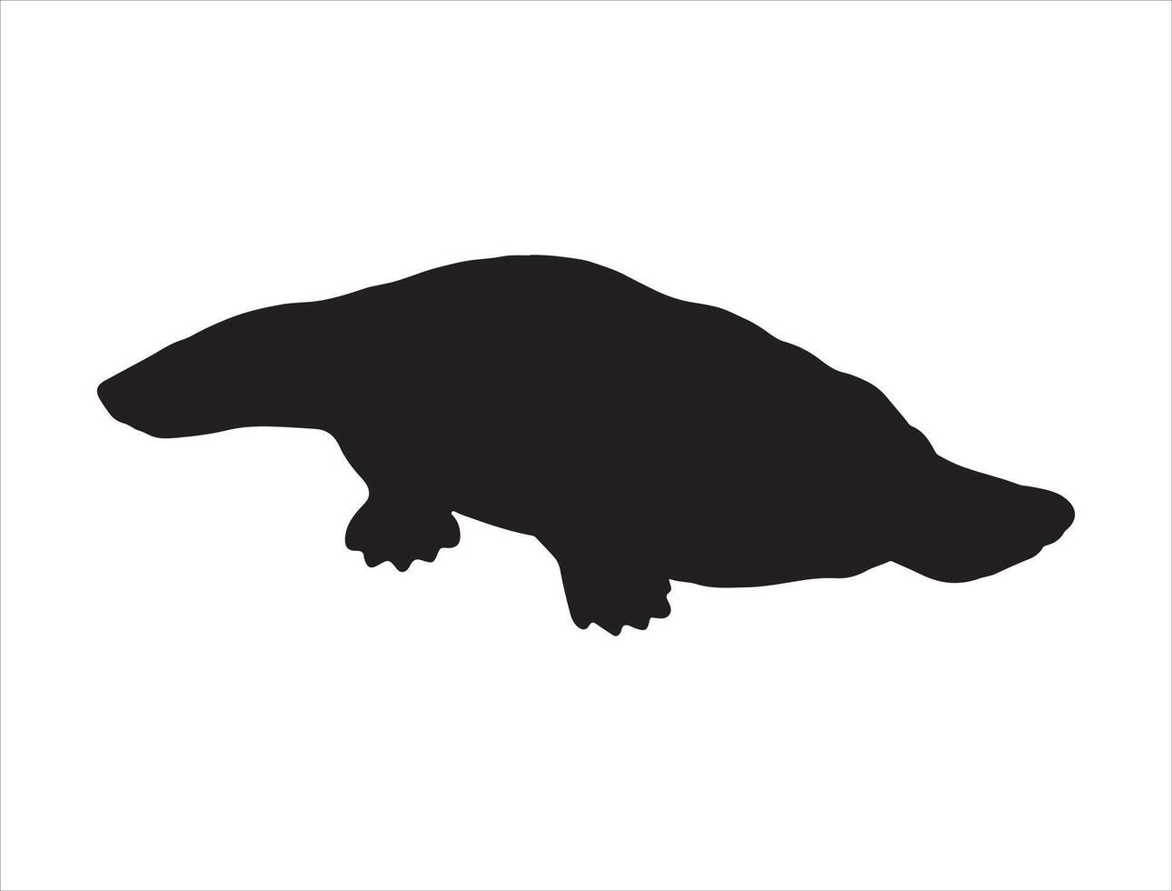 Platypus silhouette on white background vector