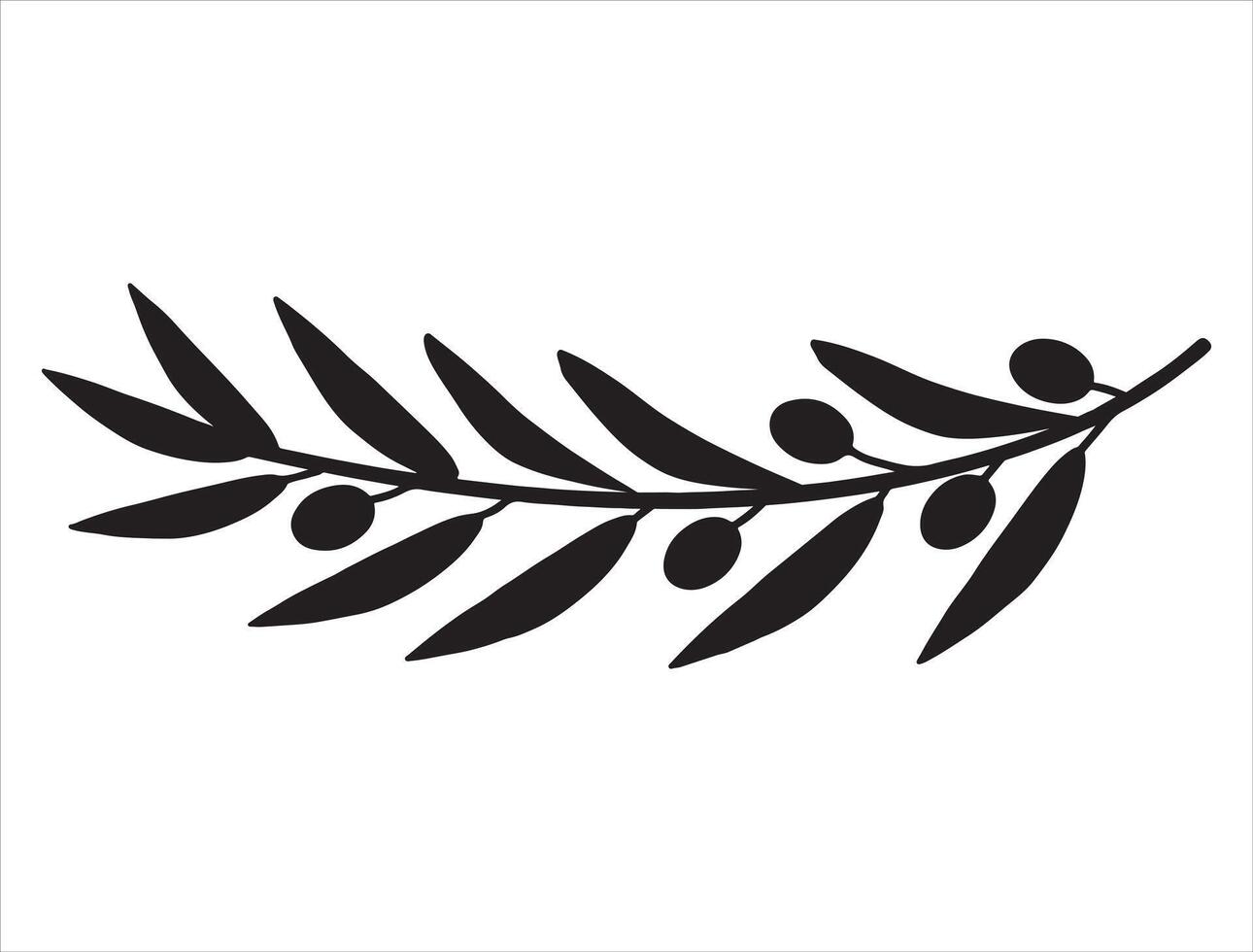 Olive branch silhouette vector