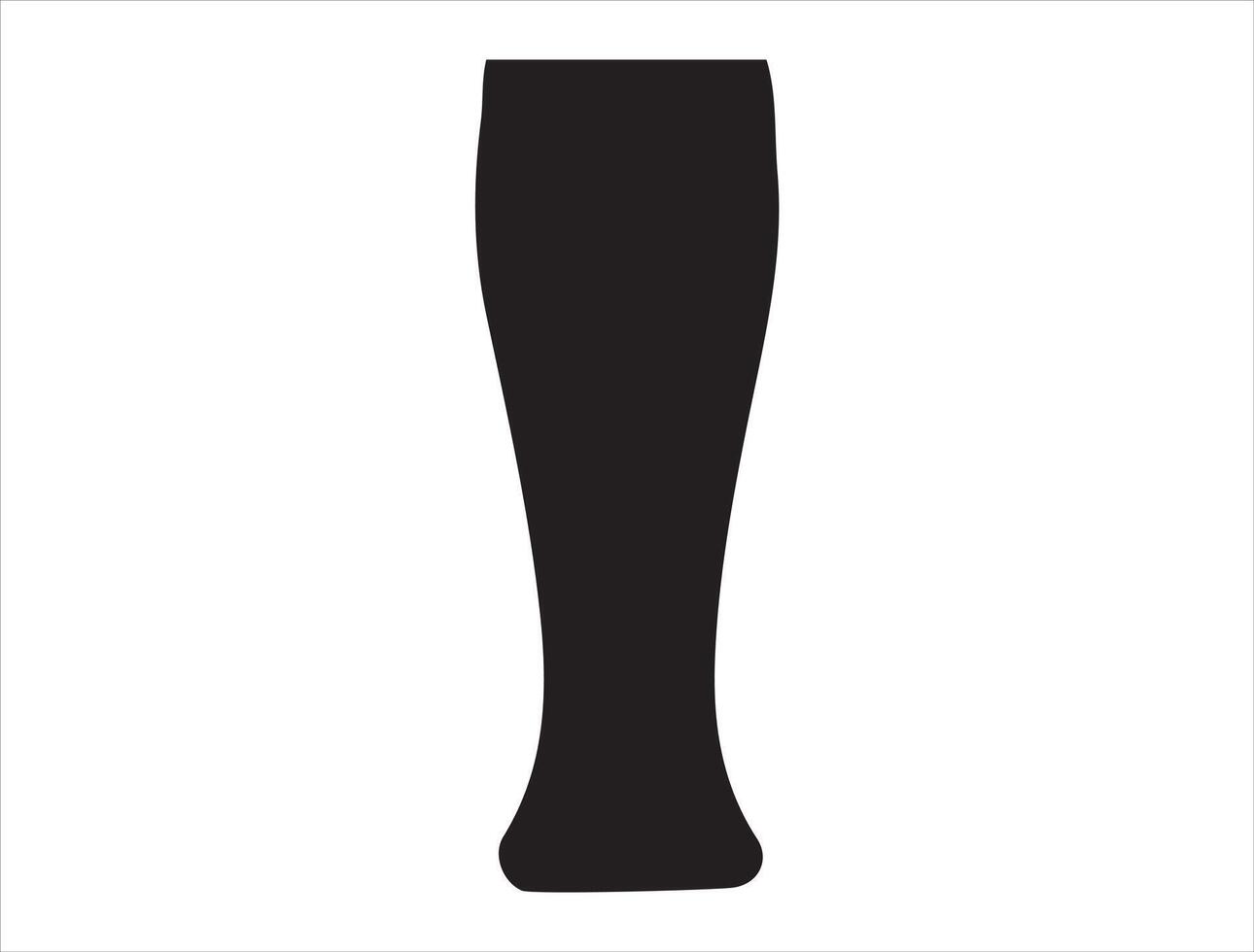 Pint glass silhouette on white background vector