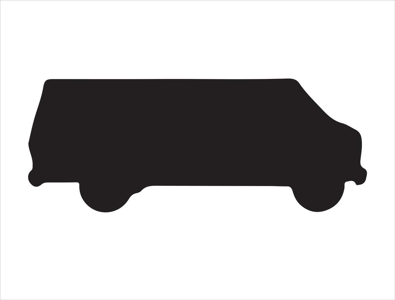 Van silhouette on white background vector